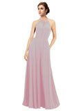 Primrose A-Line Halter Sleeveless Long Bridesmaid Dress Taylor