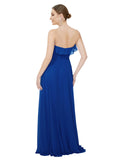 Royal Blue A-Line Sweetheart, Strapless Sleeveless Long Bridesmaid Dress Baylor