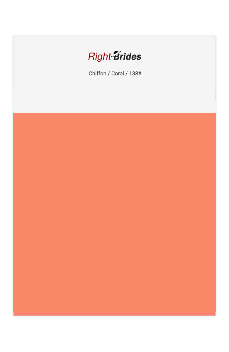 Coral Color Swatches for Chiffon Bridesmaid Dresses