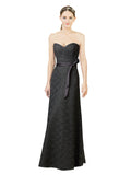 Slate Grey Sheath Sweetheart Floor Length Long Bridesmaid Dress Lilith