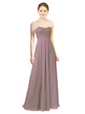Dusty Rose A-Line Sweetheart Strapless Long Bridesmaid Dress Melany