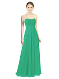Emerald Green A-Line Sweetheart Strapless Long Bridesmaid Dress Melany