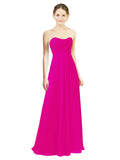 Fuchsia A-Line Sweetheart Strapless Long Bridesmaid Dress Melany