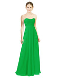 Green A-Line Sweetheart Strapless Long Bridesmaid Dress Melany