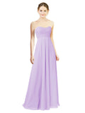 Lilac A-Line Sweetheart Strapless Long Bridesmaid Dress Melany