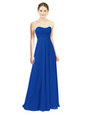 Royal Blue A-Line Sweetheart Strapless Long Bridesmaid Dress Melany