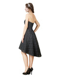 Slate Grey A-Line Sweetheart Knee Length, High Low Short Bridesmaid Dress Meredith