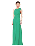 Emerald Green Halter Sleeveless Long Bridesmaid Dress Alejandra