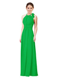 Green Halter Sleeveless Long Bridesmaid Dress Alejandra