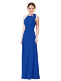Royal Blue Halter Sleeveless Long Bridesmaid Dress Alejandra