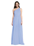 Long A-Line One Shoulder Sleeveless Lavender Chiffon Bridesmaid Dress Orlando