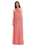 Long A-Line V-Neck Sleeveless Desert Rose Chiffon Bridesmaid Dress Harris