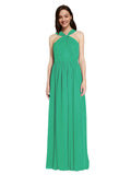 Long A-Line V-Neck Sleeveless Emerald Green Chiffon Bridesmaid Dress Harris