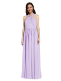 Long A-Line V-Neck Sleeveless Lilac Chiffon Bridesmaid Dress Harris