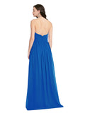 Long A-Line High Neck Halter Sleeveless Royal Blue Chiffon Bridesmaid Dress Larson