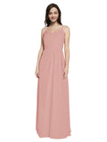 Long Sheath V-Neck Sleeveless Bliss Chiffon Bridesmaid Dress Marla