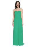 Long A-Line Sweetheart Sleeveless Emerald Green Chiffon Bridesmaid Dress Emelie