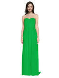 Long A-Line Sweetheart Sleeveless Green Chiffon Bridesmaid Dress Emelie