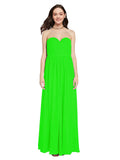 Long A-Line Sweetheart Sleeveless Lime Green Chiffon Bridesmaid Dress Ali
