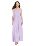 Long A-Line Square Sleeveless Lilac Chiffon Bridesmaid Dress Aldridge