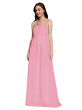 Long A-Line Sweetheart Halter Sleeveless Hot Pink Chiffon Bridesmaid Dress Lottie