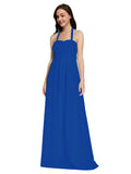 Long A-Line Sweetheart Halter Sleeveless Royal Blue Chiffon Bridesmaid Dress Lottie