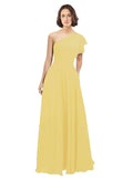 Daffodil A-Line One Shoulder  Long Bridesmaid Dress Josephine