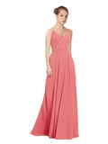 Desert Rose A-Line V-Neck Long Bridesmaid Dress Maria