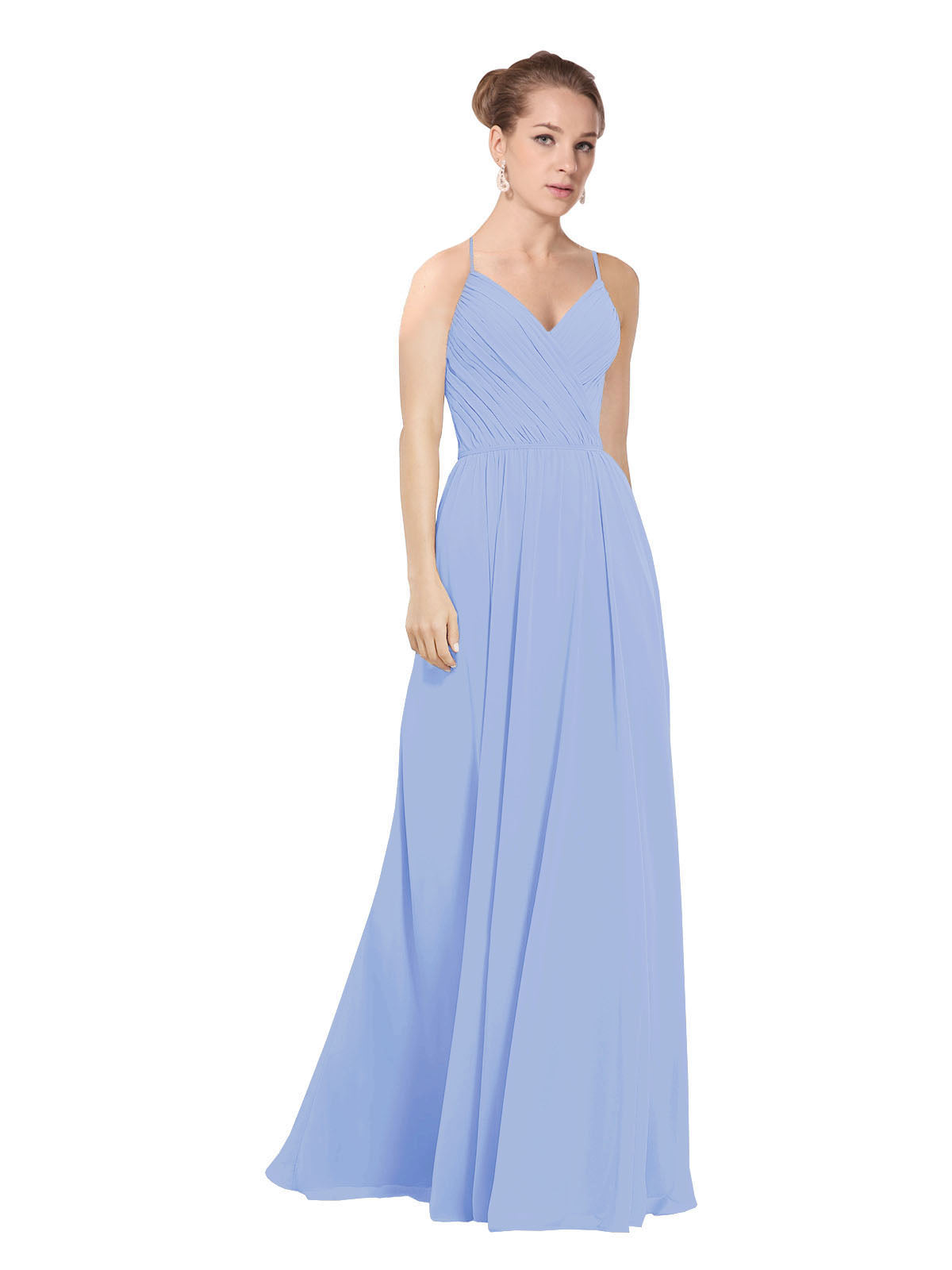 Lavender A-Line V-Neck Long Bridesmaid Dress Maria
