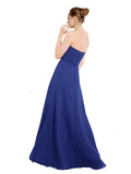 Roayl Blue A-Line Sweetheart Strapless Long Bridesmaid Dress Ximena