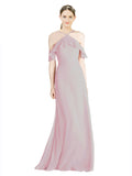 Primrose A-Line Halter Sleeveless Long Chiffon Bridesmaid Dress Rylan