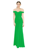 Green Mermaid Off the Shoulder Sleeveless Long Bridesmaid Dress Carolyn