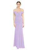Lilac Mermaid Off the Shoulder Sleeveless Long Bridesmaid Dress Carolyn