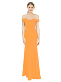 Orange Mermaid Off the Shoulder Sleeveless Long Bridesmaid Dress Carolyn