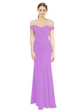 Violet Mermaid Off the Shoulder Sleeveless Long Bridesmaid Dress Carolyn