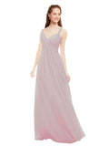 Primrose A-Line V-Neck Spaghetti Straps Sleeveless Long Bridesmaid Dress Livia
