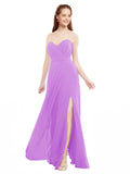 Violet A-Line Sweetheart Strapless Sleeveless Long Bridesmaid Dress Meadow