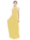 Daffodil A-Line Halter Sleeveless Long Bridesmaid Dress Milan