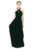 Ever Green A-Line Halter Sleeveless Long Bridesmaid Dress Milan