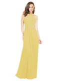 Daffodil A-Line Halter Sleeveless Long Bridesmaid Dress Robyn