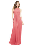 Desert Rose A-Line Halter Sleeveless Long Bridesmaid Dress Robyn