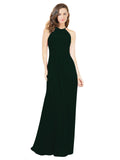 Ever Green A-Line Halter Sleeveless Long Bridesmaid Dress Robyn