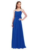 Royal Blue A-Line Spaghetti Straps Sleeveless Long Bridesmaid Dress Catie