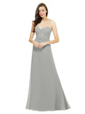 RightBrides Valarie Silver A-Line Spaghetti Straps Sweetheart Sleeveless Long Bridesmaid Dress