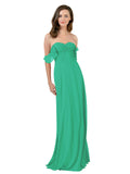 Emerald Green A-Line Strapless Sweetheart Off the Shoulder Long Bridesmaid Dress Jamila