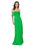 Green A-Line Strapless Sweetheart Off the Shoulder Long Bridesmaid Dress Jamila