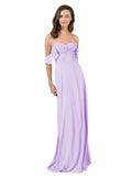 Lilac A-Line Strapless Sweetheart Off the Shoulder Long Bridesmaid Dress Jamila