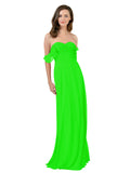 Lime Green A-Line Strapless Sweetheart Off the Shoulder Long Bridesmaid Dress Jamila