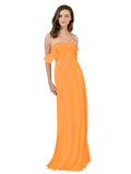 Orange A-Line Strapless Sweetheart Off the Shoulder Long Bridesmaid Dress Jamila