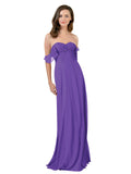 Purple A-Line Strapless Sweetheart Off the Shoulder Long Bridesmaid Dress Jamila